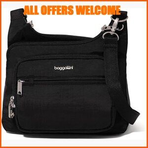 Anti-Theft Crossbody Bag with RFID Wallet, Locking Zippers, Nylon